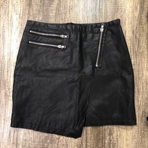 black leather skirt